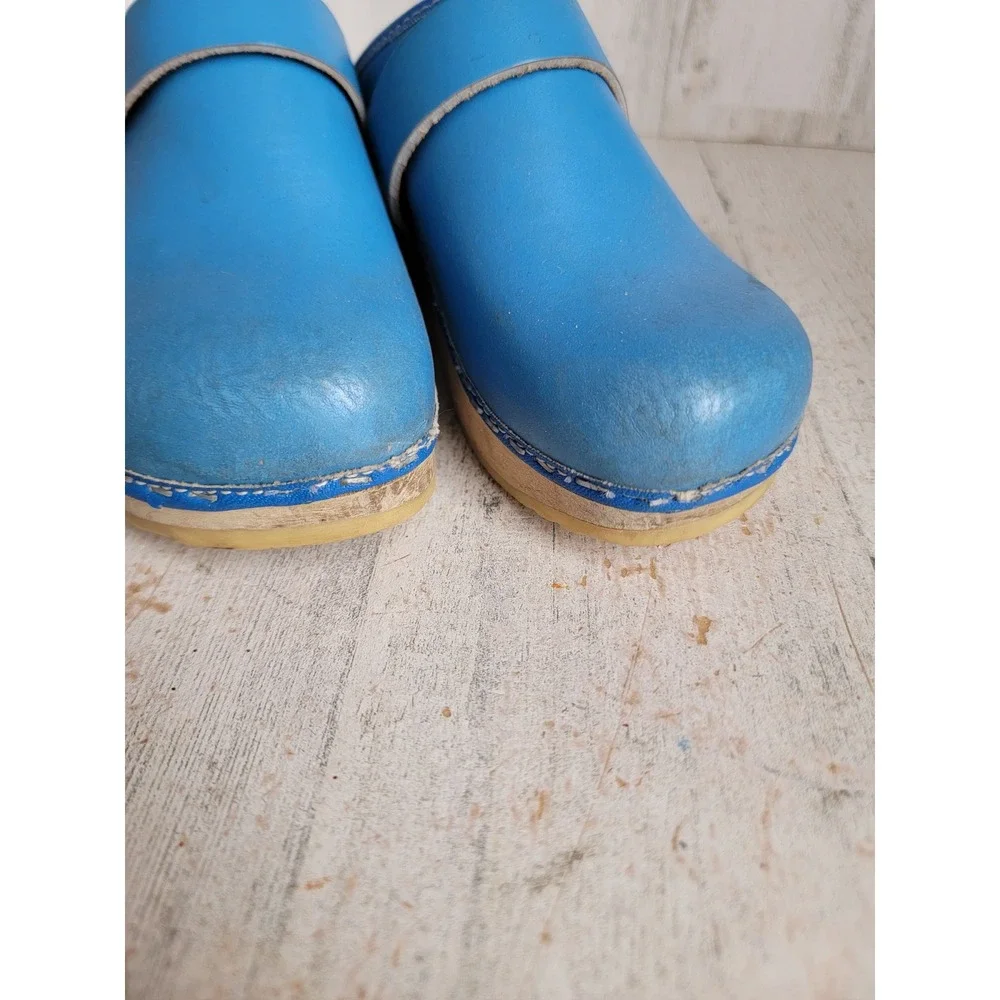 Classic light blue Swedish 3 kid youth clogs shoes unique accessory style